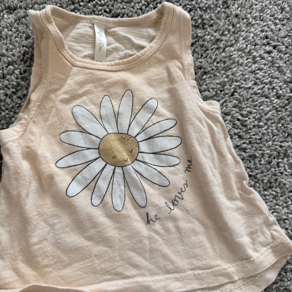 Rylee + Cru Cream Daisy Tank & Mustard Graphic Short Sleeve Tee - Picture 3 of 7
